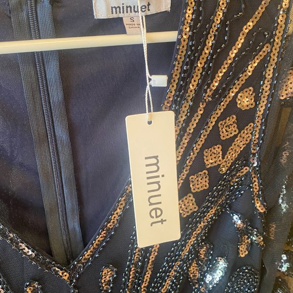 Minuet Blue Sequin Cocktail Dress - Picture 4 of 4